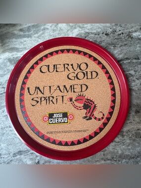 Vintage 1997 Jose Cuervo Gold Untamed Spirit Cork Serving Tray Bar Decor
